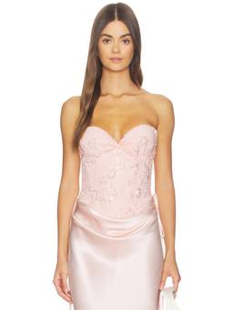 Natalie Rolt - Verity Women's Sequined Boned Bustier Pink