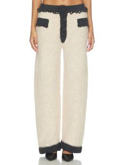 Orseund Iris - Boucle Women's Contrast Trim Knit Lounge Pant Off White