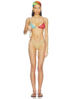 Oseree - Lumiere Colore O Kini Women's Halter Tie-Up Bikini Set Multi-Color