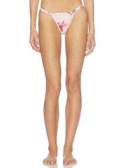 PatBO - Orchid Bloom Women's Floral Elastic Waist Bikini Bottom Pink