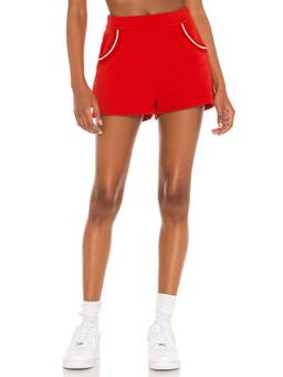 Solid & Striped - Cleo Women's Elastic Waist Knit Sleep Shorts Red