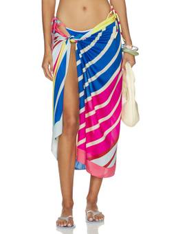 Solid & Striped - Long Women's Wrap Tie Swim Cover-Up Multi-Color