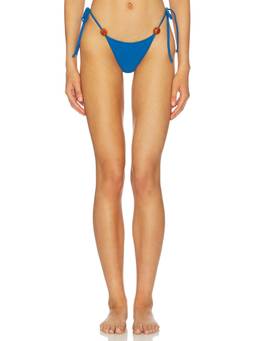 Tropic of C - Praia Women's Side Tie Beaded Bikini Bottom Blue