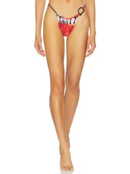 Tropic of C - Shell Luna Women's Ring Detail Bikini Bottom Red