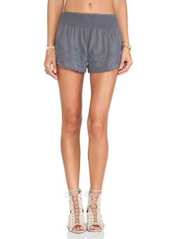 Tularosa - Lio Women's Lace Trim Silk Sleep Shorts Off White