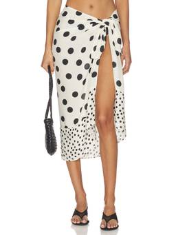 Tularosa - Ekin Midi Women's Sheer Polka Dot Tie-Up Swim Cover-Up White