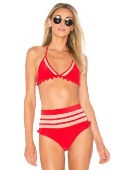 Tularosa - Robyn Women's Polka Dot Halter Neck Bikini Top Blue