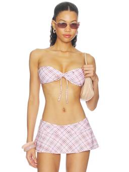 Tularosa - Maude Women's Strapless Tie-Front Bikini Top Pink