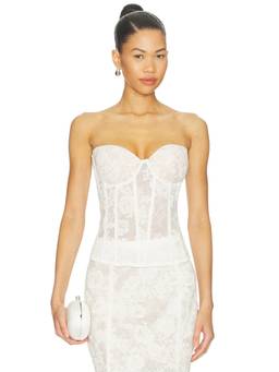 V. Chapman - Athena Women's Padded Lace Boned Corset White