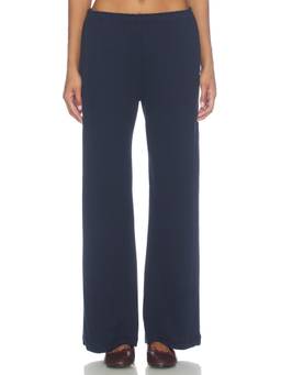 VIR VITA - Hilda Pointelle Women's Elastic Waist Pajama Pant Navy Blue