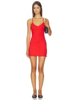 WellBeing + BeingWell - Pointelle Women's Lettuce Hem Cotton Nightdress Red