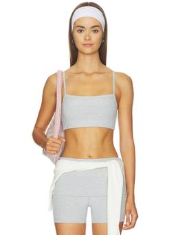WellBeing + BeingWell - Allyn Women's Ribbed Non-Padded Lounge Sleep Bra Grey