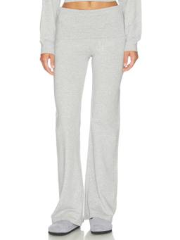 WellBeing + BeingWell - Elowyn Women's Foldover Waist Jersey Lounge Pant Grey