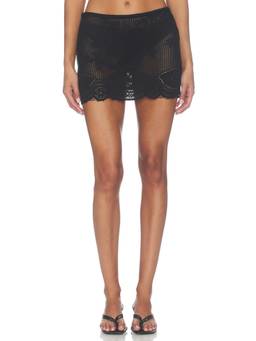 With Jean - Belinda Women's Sheer Knit Mesh Elastic Waist Sleep Shorts Black
