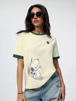 The Souled Store - Official Peanuts: Snoopy and Tennis Relaxed Fit T-Shirt