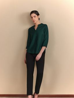 FableStreet - Rayon Relaxed Fit Mandarin Green Top