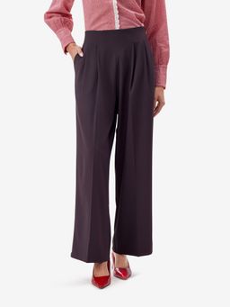 Strong And Brave - Purple Pleated Wide Leg Trousers