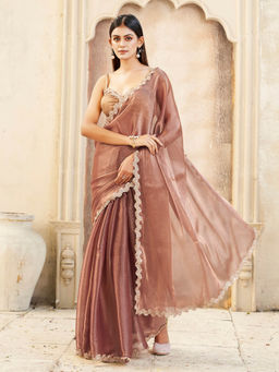 Tikhi Imli - Two Toned Copper Jimmy Choo Saree with Unstitched Blouse