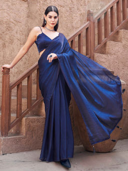 Tikhi Imli - Two Tone Purple Saree with Unstitched Blouse