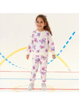 COOL CLUB - Cream Printed Joggersuit / Track Suit (Set of 2)