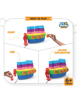 Li'l Wizards - 7-In1 Stack Nest 'n Link Pull-Along Ship Station Game