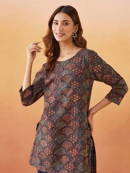 Fabindia - Multicolor Cotton Printed Short Kurta