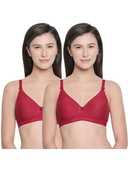 Bodycare - B, C & D Cup Perfect Coverage Bra-Pack Of 2 - Red