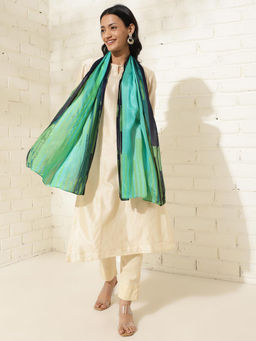 Fabindia - Green Viscose Blend Printed Stole