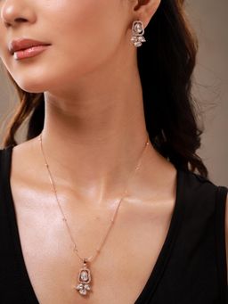 Voylla - Kundan Elegance Rose Petal Tear Pendant Set
