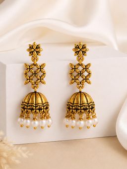Voylla - Trendy Noorika Pearl Jhumki Earrings