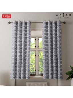 At Home by Nilkamal - Arias Luxuria Jacquard Geometric Window Curtain Grey (Set of 2)