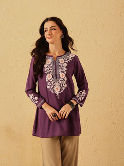 QAZMI - Women's Kashmiri Embroidered Kurti