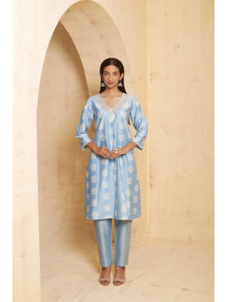 THETAA - Women's Blue Floral Print Co-Ord Set