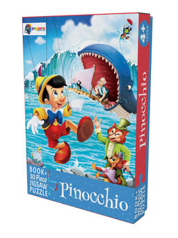 Popcorn Games & Puzzles - Pinocchio 30 Piece Jigsaw puzzle with free Reading Book