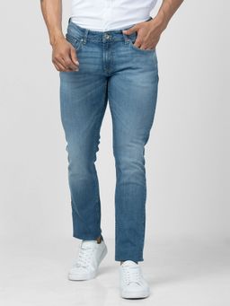 Spykar - Men Vintage Blue Cotton Slim Fit Narrow Length Jeans (Skinny)