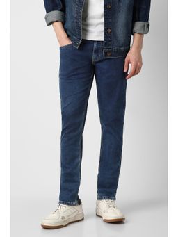 Peter England - Men Navy Dark Wash Skinny Fit Jeans