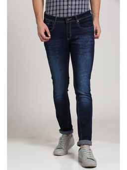 Peter England - Men Blue Dark Wash Skinny Fit Jeans