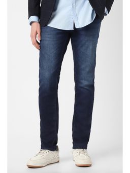 Peter England - Men Navy Light Wash Skinny Fit Jeans