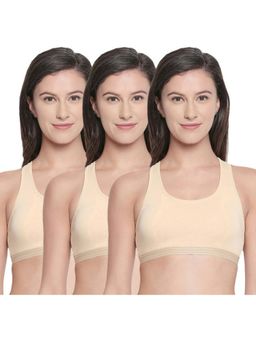 Bodycare - Racerback Sports Bra-Pack Of 3 - Nude