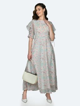 Zink London - Womens White Printed Maxi Dress