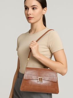 ESBEDA - Tan Serein Classy Sling Bag With Detachable Strap