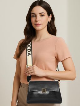 ESBEDA - Black Serein Classy Sling Bag With Detachable Strap