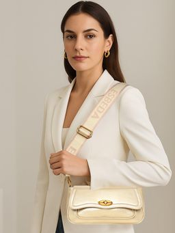 ESBEDA - Gold Crimson Charm Luxe Sling Bag With Detachable Strap