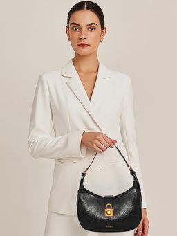 ESBEDA - Black Luxe Lock Curve Handbag