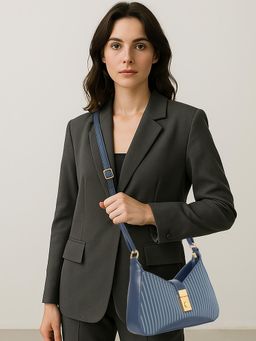 ESBEDA - Blue Luxe Chain Flap Sling Bag