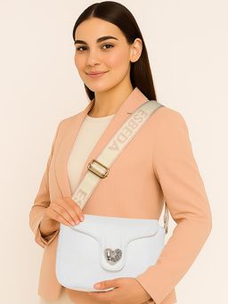 ESBEDA - White Amora Blush Handbag With Detachable Strap