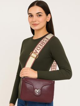 ESBEDA - Maroon Amora Blush Handbag With Detachable Strap