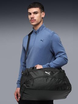 Puma - Black Solid Training 24L Multi-Pocket Sports Duffle Bag With Detachable Strap