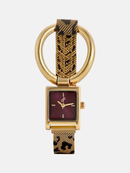 Haute Sauce - The Rectangular Bracelet Watch - Maroon (SS26_HSWC7048) (M)