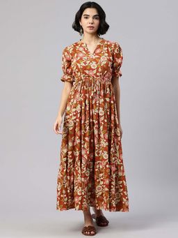 Swishchick - Women Yellow Cotton Mandarin Neck Dress